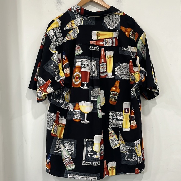 Bill Blass  Vintage Button up Short Sleeve Shirt Vocation WeekendPub Beverage XL - Picture 7 of 12